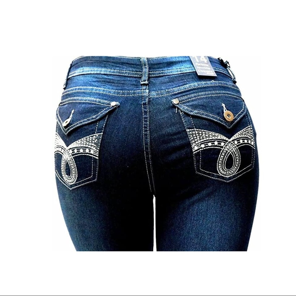 5IVE Women's Plus Size Stretch Black/Blue High Waist Skinny Jeans  Ls.98173ms - Picture 3 of 7